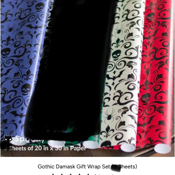 Creepy Christmas Gift wrap Skull Horror Goth Yule Lot